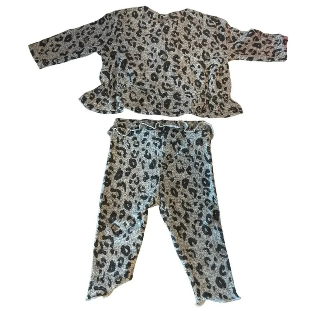 Jessica Simpson Baby Girl Leopard 2 Piece Set Outfit Size 3/6M Animal‎ Print